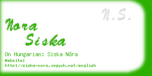 nora siska business card