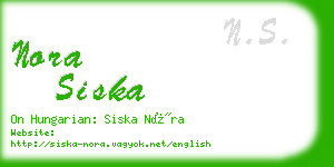 nora siska business card